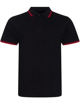 Stretch Tipped Polo Black_Red