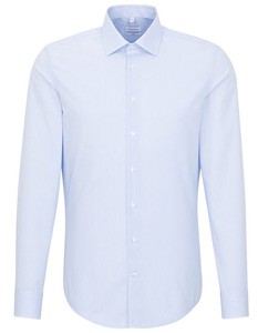 Herrenhemd  Longsleeve Check-Light-Blue-White