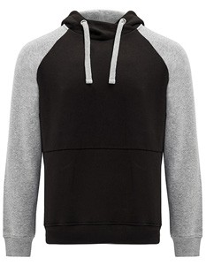 Kapuzem Sweater Black/Heather-Grey