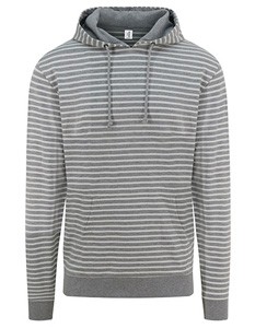 Nautical Stripe Hoodie Sweatshirt Heather-Grey-Stripe