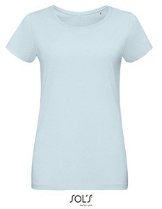 T-Shirt|Rundhalsausschnit Creamy-Blue
