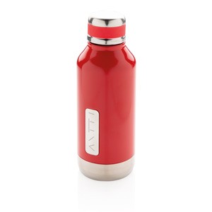Vakuumflasche mit Logoplatte rot