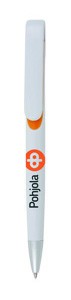 Kugelschreiber Elba | Kunststoff-Schaft Opak Weiß_orange