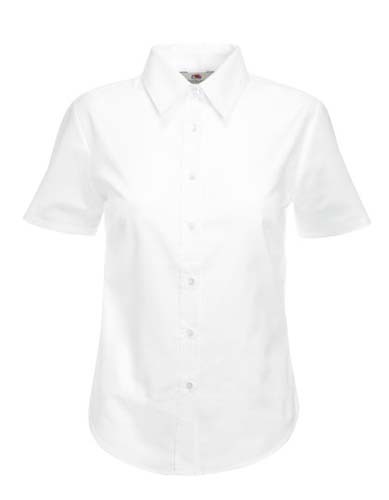 Ladies Short Sleeve Oxford Shirt_White