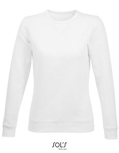 Damen Rundhals Sweatshirt White